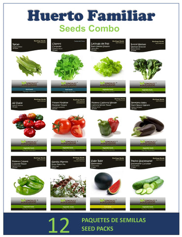 Huerto familiar Seeds Combo (12 varieties seed packs)