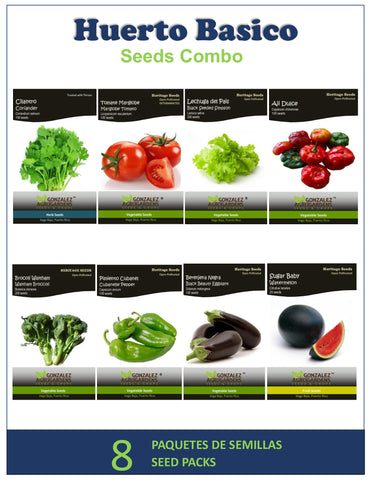 Huerto Basico Seeds Combo (8 varieties seed packs)